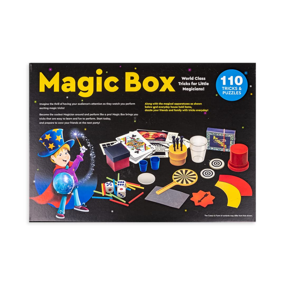 Magic Box 110 Tricks Set for Kids – Magic Kit with Tricks and Puzzles | Beginner Magic Learning Set for Children (Age 7+)