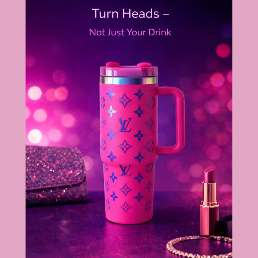 Hot Pink LV Monogram Insulated Stanley Tumbler 1.18L