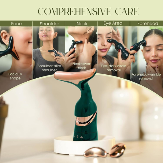 2-in-1 Facial Care Combo | 4D Electric Face Massager + 60 PCS Avocado Makeup Remover Wipes | Skin Tightening, Deep Cleansing & Glow Boosting Kit