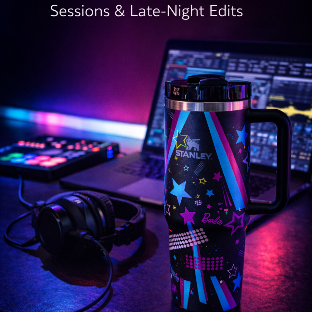 Stanley Barbie Black Quencher H2.0 Tumbler 1.18L