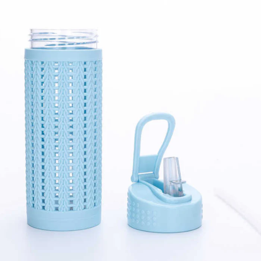 Designer Hard Plastic Water Bottle with Straw & Carry Loop 600ml
