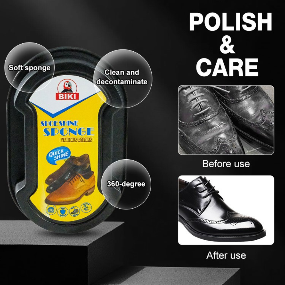 2-in-1 Shoes Cleaning & Shine Kit | 80 PCS Shoe Cleaning Wipes + BIKI Instant Shoe Shine Sponge | Quick Clean & Polish Combo for Leather, Sneakers & Casual Shoes