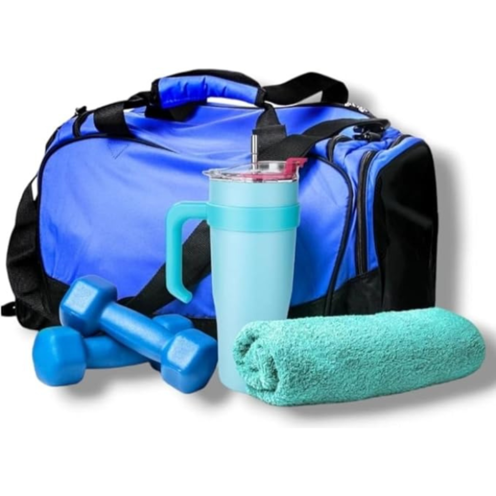 Lake Blue Insulated Tumbler With Sticker 1.18L with Handle & Straw – Cute Sticker Large Travel Cup for Iced Coffee, Water & Smoothies