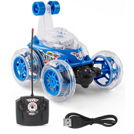 RC Stunt Car 360° – Double Sided Remote Control Toy Car with LED Lights, 360 Flip Action, USB Rechargeable for Kids (Color as per Stock)