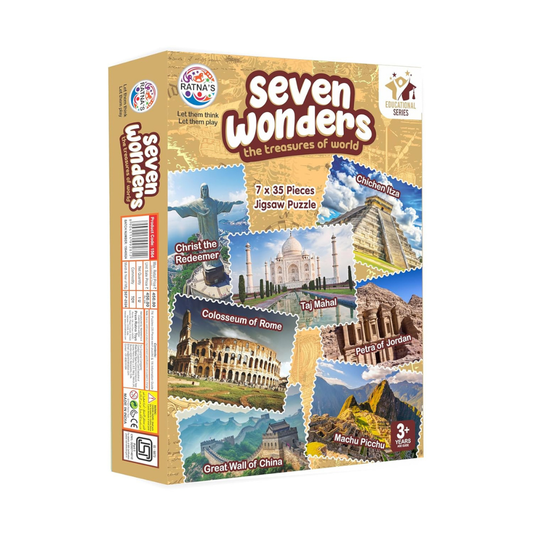 Seven Wonders of the World Jigsaw Puzzle Set – 7 x 35 Pieces Educational Puzzle for Kids | Geography Learning Toy for Toddlers & Children