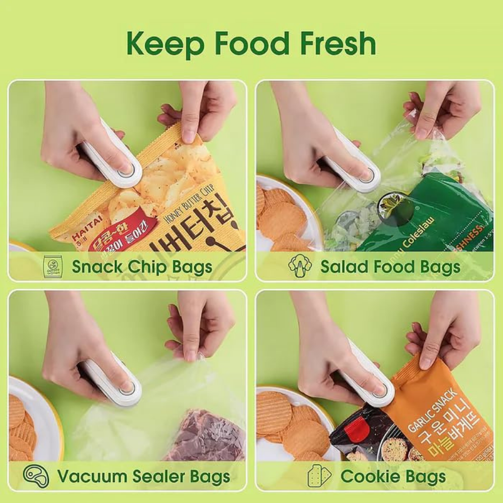 2 in 1 Mini Sealer & Cutter Machine | Portable USB Rechargeable Plastic Bag Heat Sealer for Food Storage & Kitchen Use