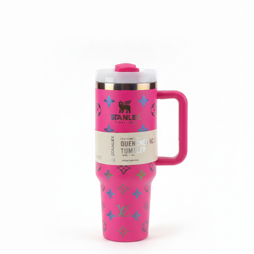 Hot Pink LV Monogram Insulated Stanley Tumbler  1.18L