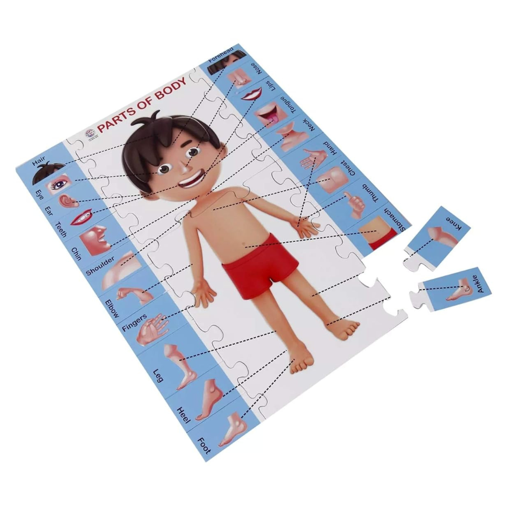 Parts of the Human Body Educational Puzzle – 2 in 1 Learning Game with Write & Erase Board for Kids | Jigsaw Puzzle for Early Learning (Age 3+)