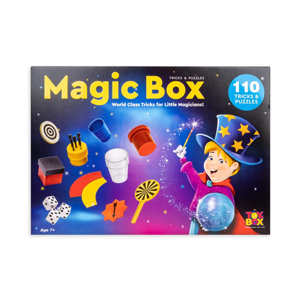 Magic Box 110 Tricks Set for Kids – Magic Kit with Tricks and Puzzles | Beginner Magic Learning Set for Children (Age 7+)