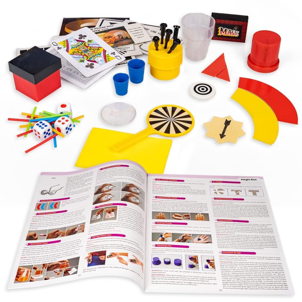 Magic Box 52 Tricks Set for Kids – Magic Kit with Tricks and Puzzles | Beginner Magic Learning Set for Children (Age 7+)