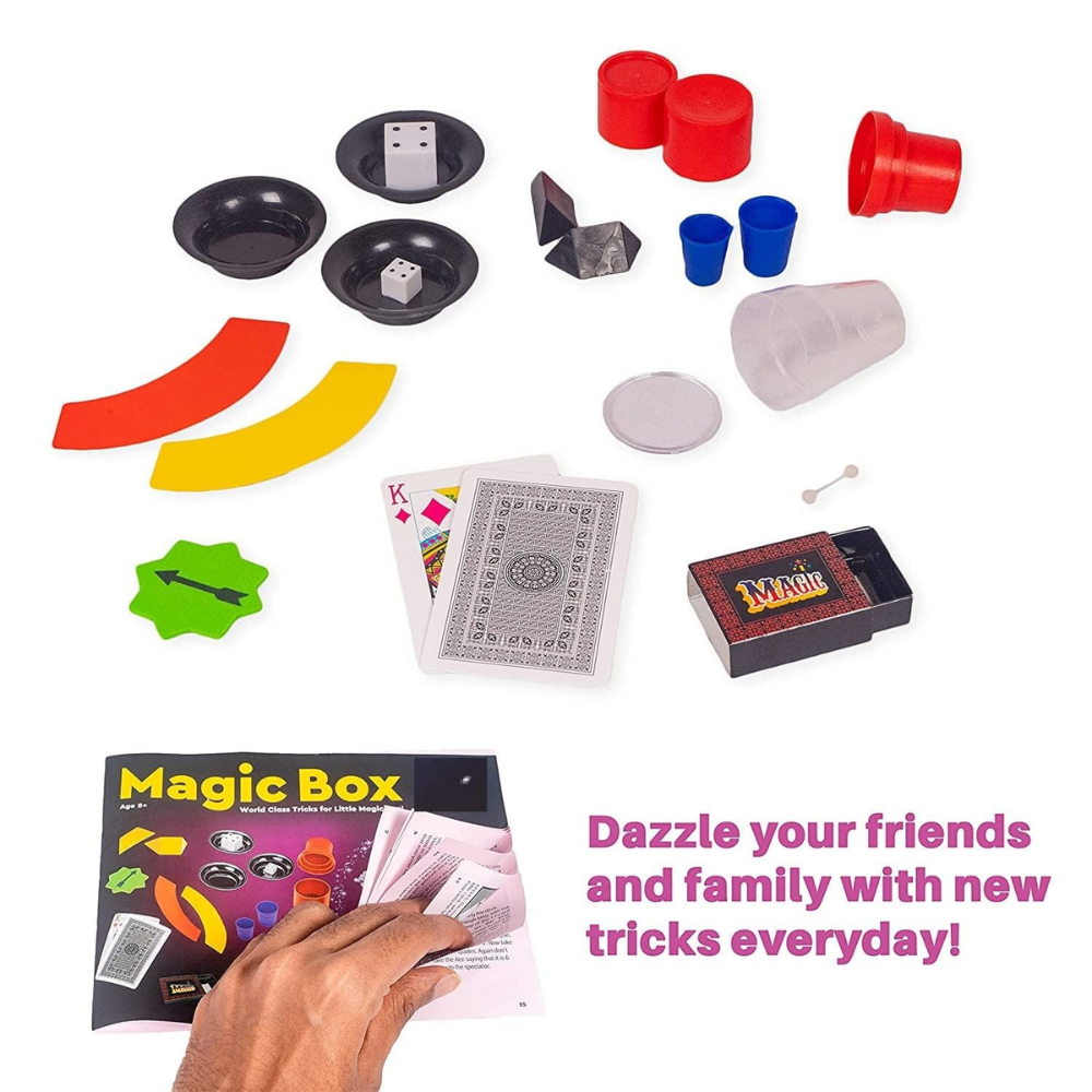 Magic Box 52 Tricks Set for Kids – Magic Kit with Tricks and Puzzles | Beginner Magic Learning Set for Children (Age 7+)