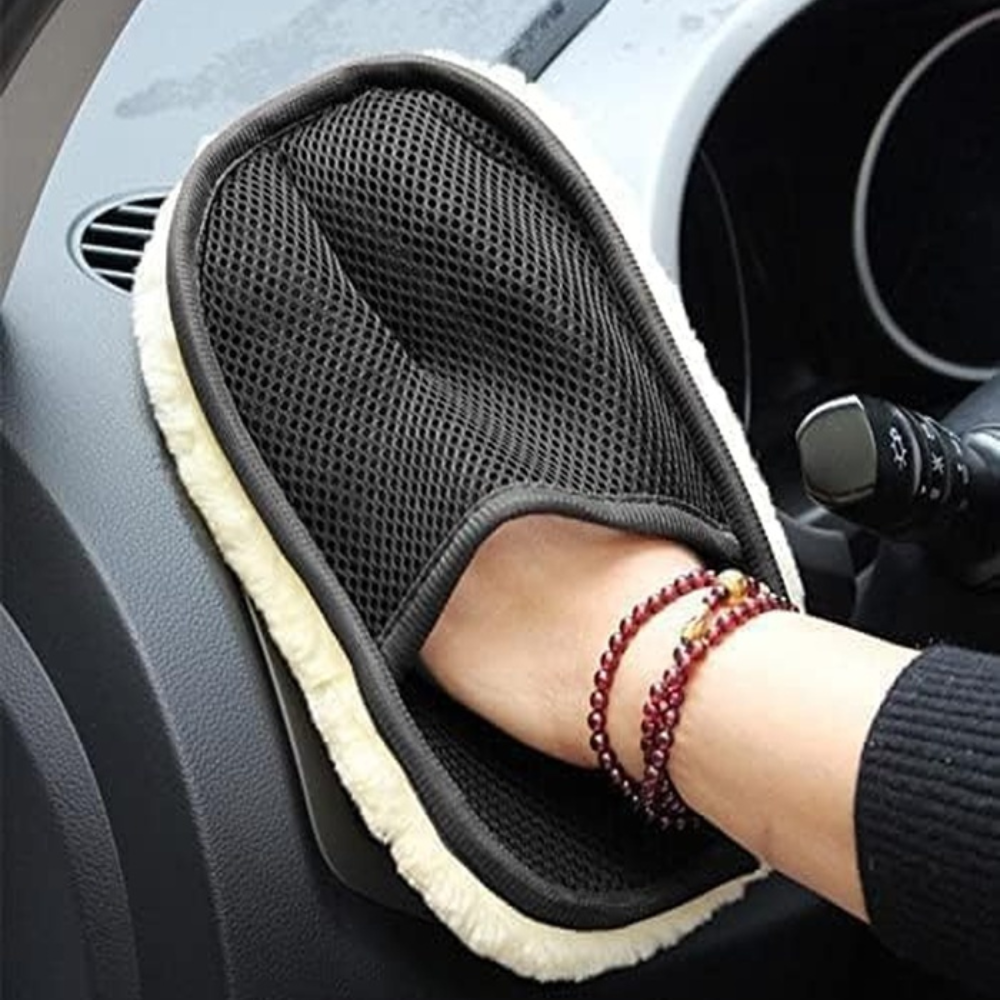 Car Cleaning Duster Gloves | Microfiber Car Dusting Mitt for Interior, Dashboard & Detailing