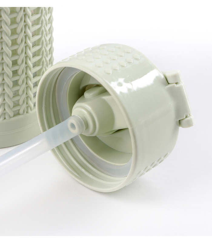 Designer Hard Plastic Water Bottle with Straw & Carry Loop 600ml