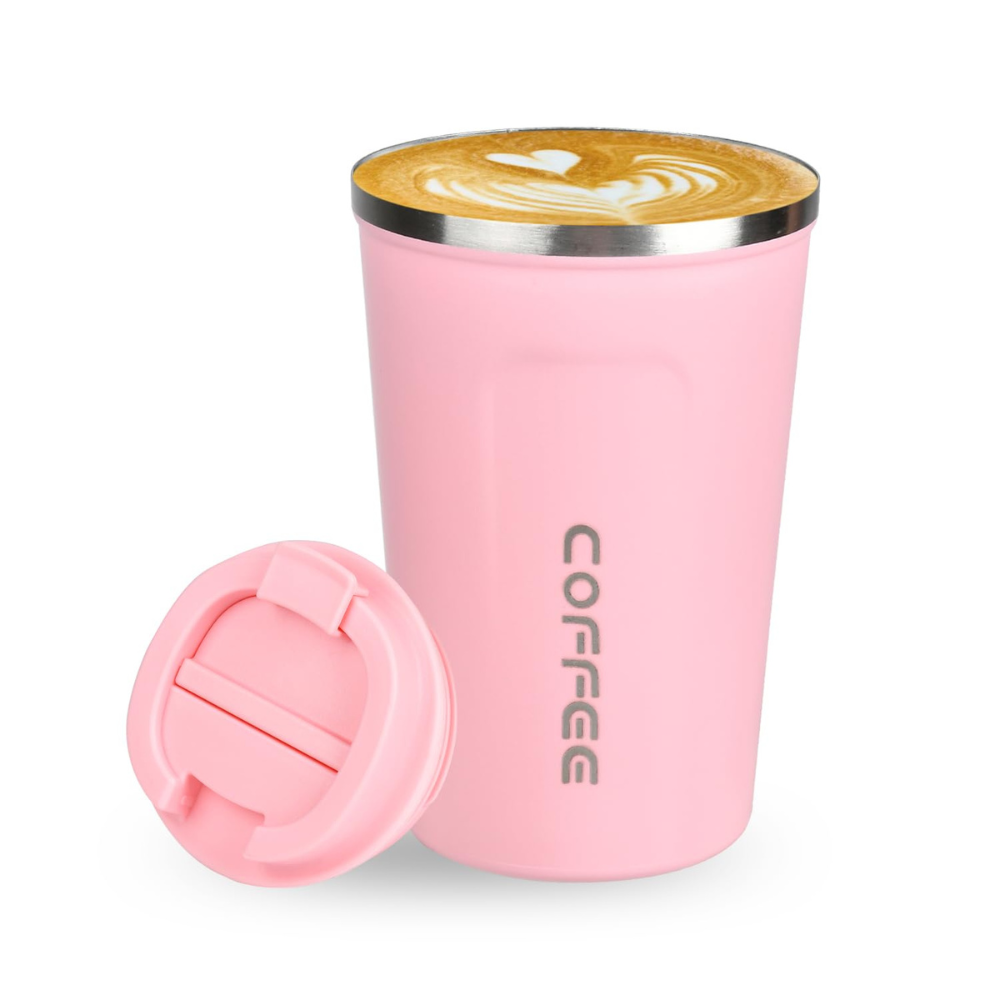 Vacuum Insulated Coffee Mug 380ml – Leak-Resistant Stainless Steel Travel Cup with Lid