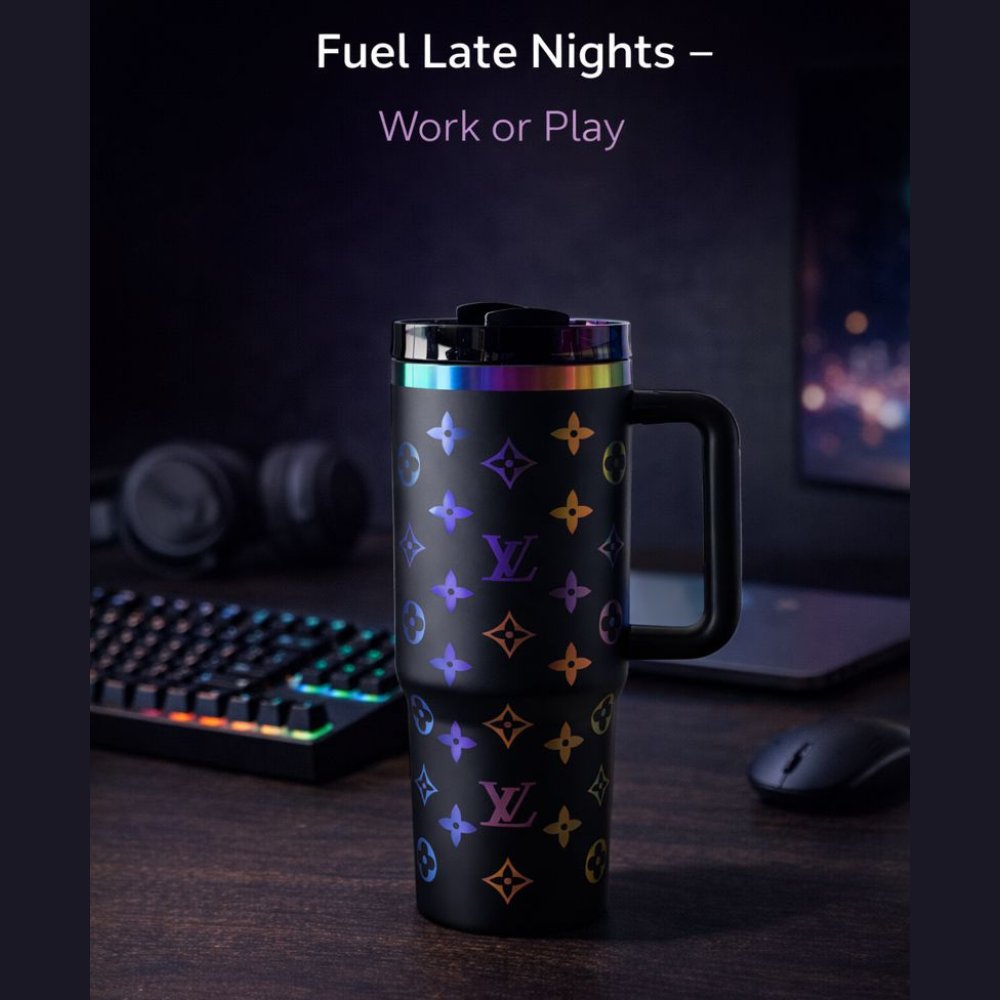 LV Black Holographic Insulated Stanley Tumbler  1.18L
