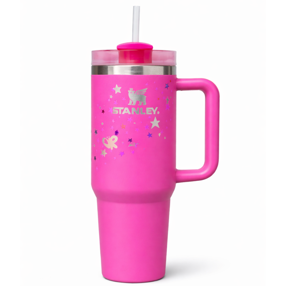 Stanley Star Passion Pink Tumbler 1.18L – Vacuum Insulated Stainless Steel Travel Mug with Handle & Straw
