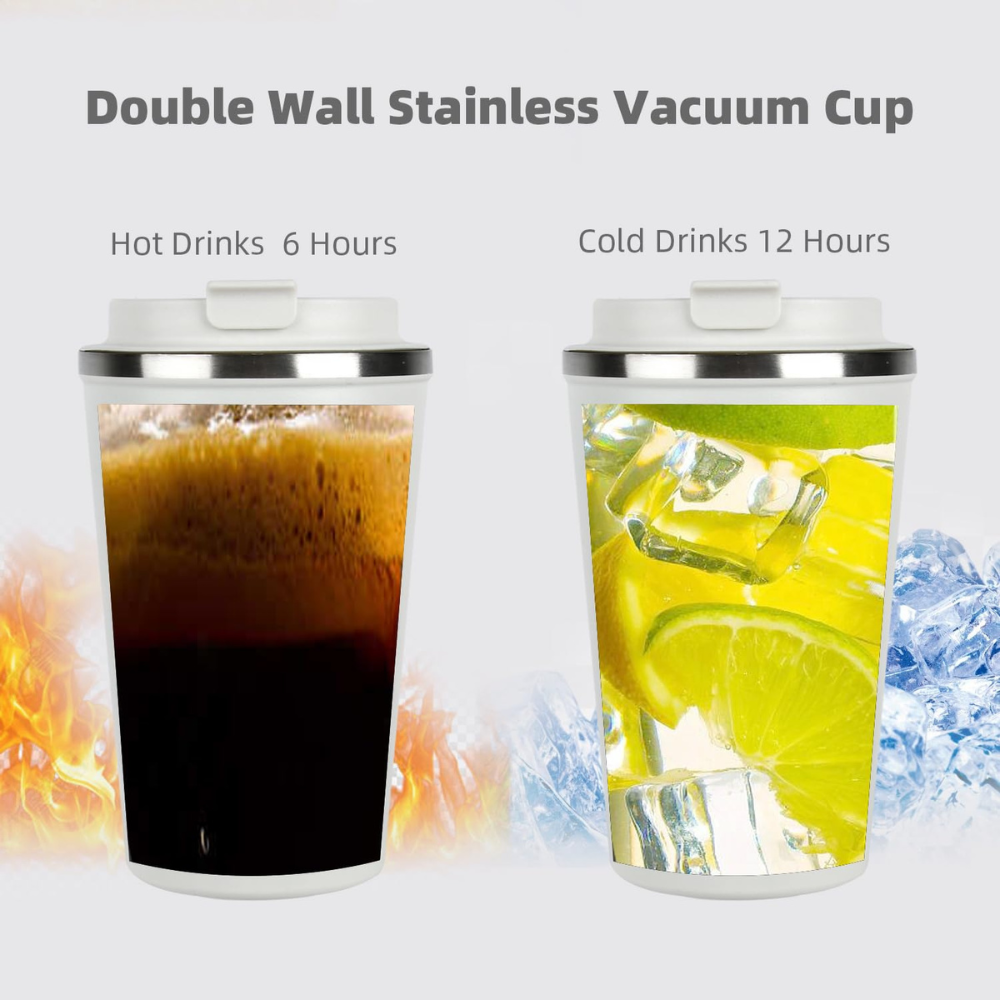 Vacuum Insulated Coffee Mug 380ml – Leak-Resistant Stainless Steel Travel Cup with Lid