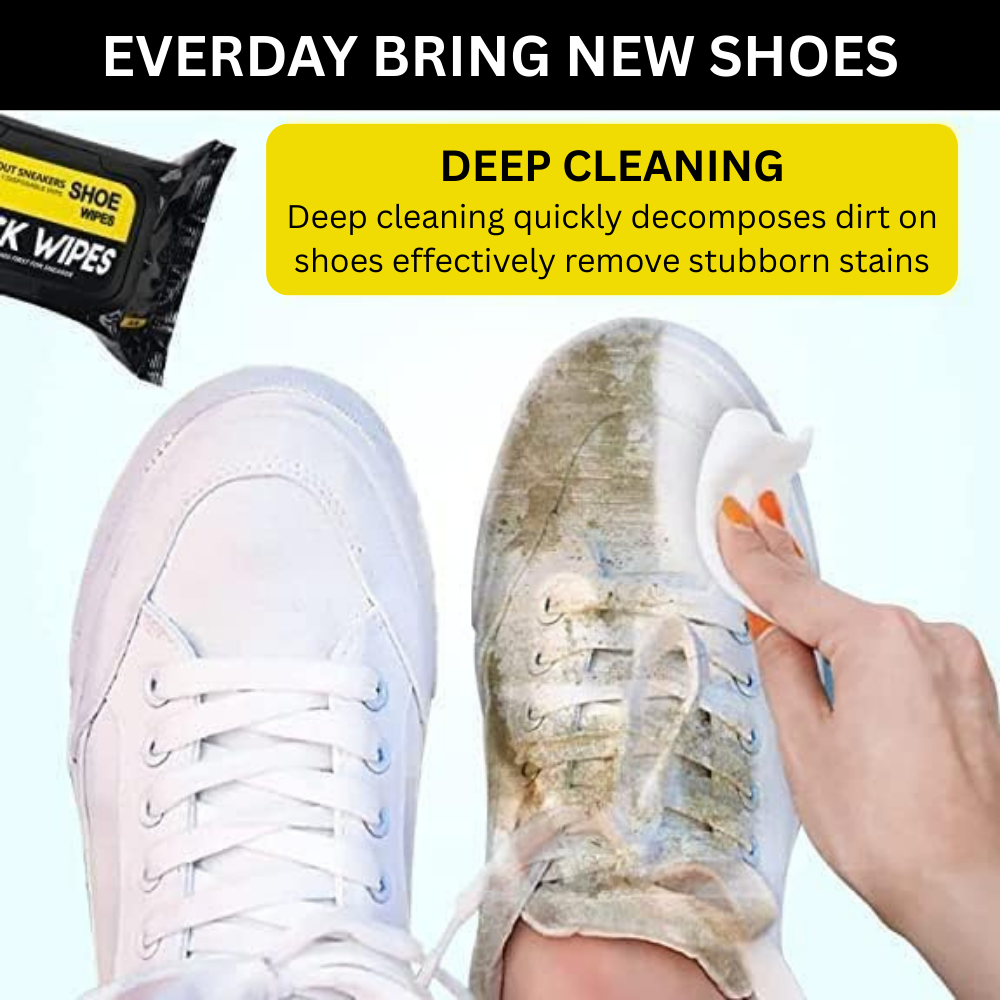 2-in-1 Shoes Cleaning & Shine Kit | 80 PCS Shoe Cleaning Wipes + BIKI Instant Shoe Shine Sponge | Quick Clean & Polish Combo for Leather, Sneakers & Casual Shoes