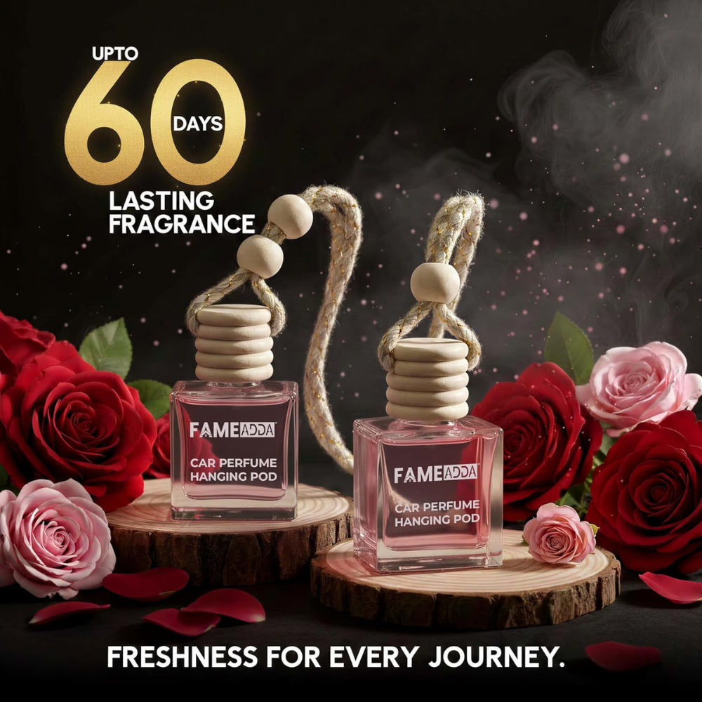 FAMEADDA Hanging Car Freshener 10ml (Pack of 1) – Long Lasting Car Perfume | MIX Flavour