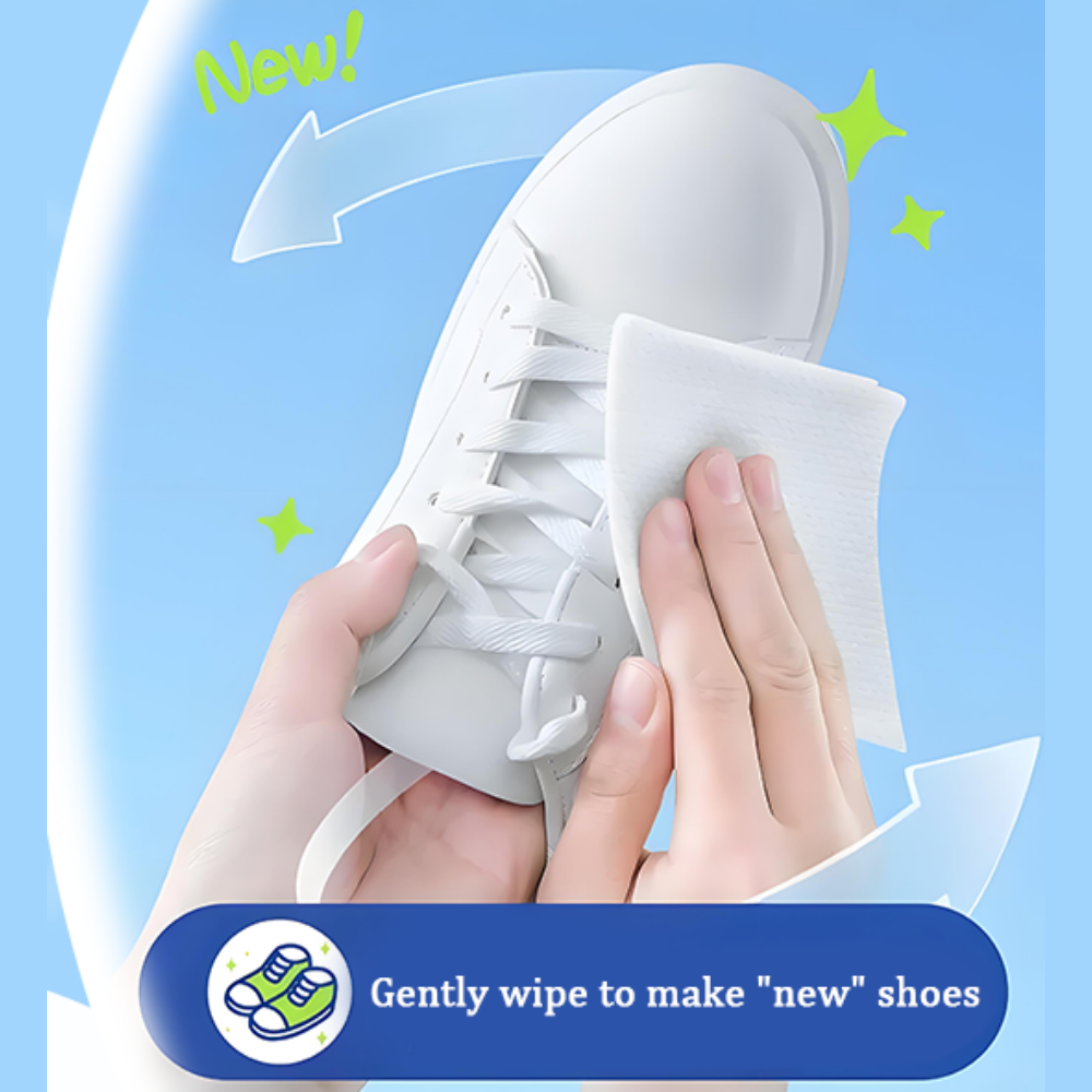 Sneaker Cleaning Wipes 80 Pcs | Instant Shoe Cleaner Wet Wipes for Sneakers, Leather Shoes & Sports Shoes