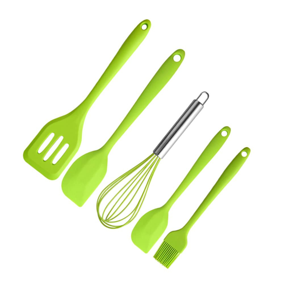 5 Pcs Silicone Kitchen Utensils Set | Heat Resistant Non-Stick Cooking Tools for Kitchen, Baking & Frying
