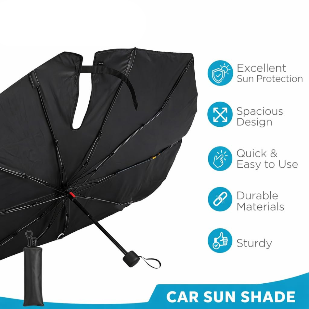 Car Windshield Sunshade Umbrella | Foldable Car Sun Protection Cover for UV Heat Blocking & Interior Protection