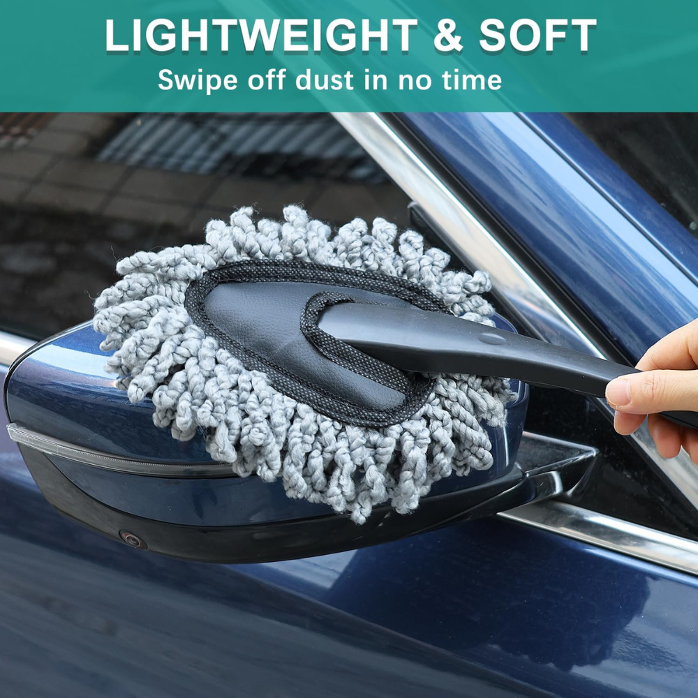 Mini Car Duster Brush | Microfiber Car Cleaning Duster for Interior, Dashboard & Exterior Dust Removal