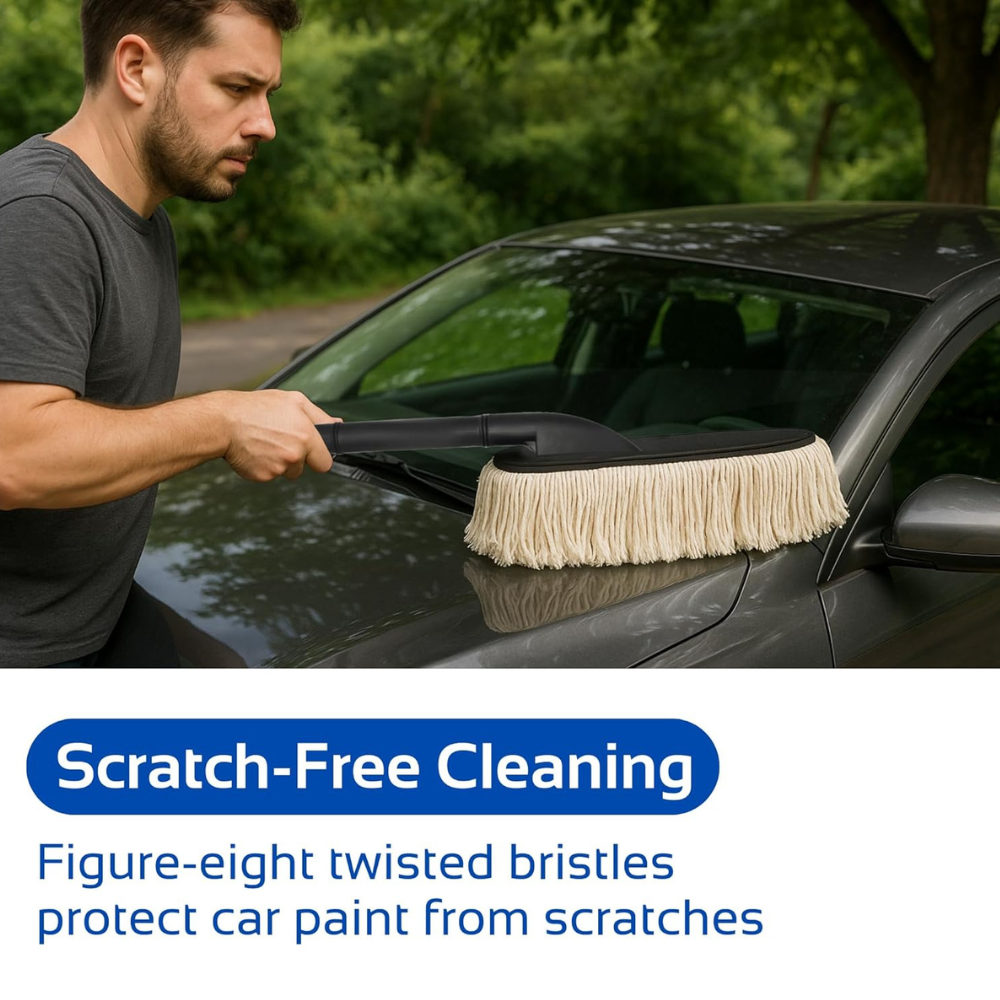 Jopasu Car Duster Brush for Car Cleaning – Scratch-Free Microfiber Dust Cleaner with Long Handle | High Absorption Auto Duster for Car, Bike & Dashboard Cleaning