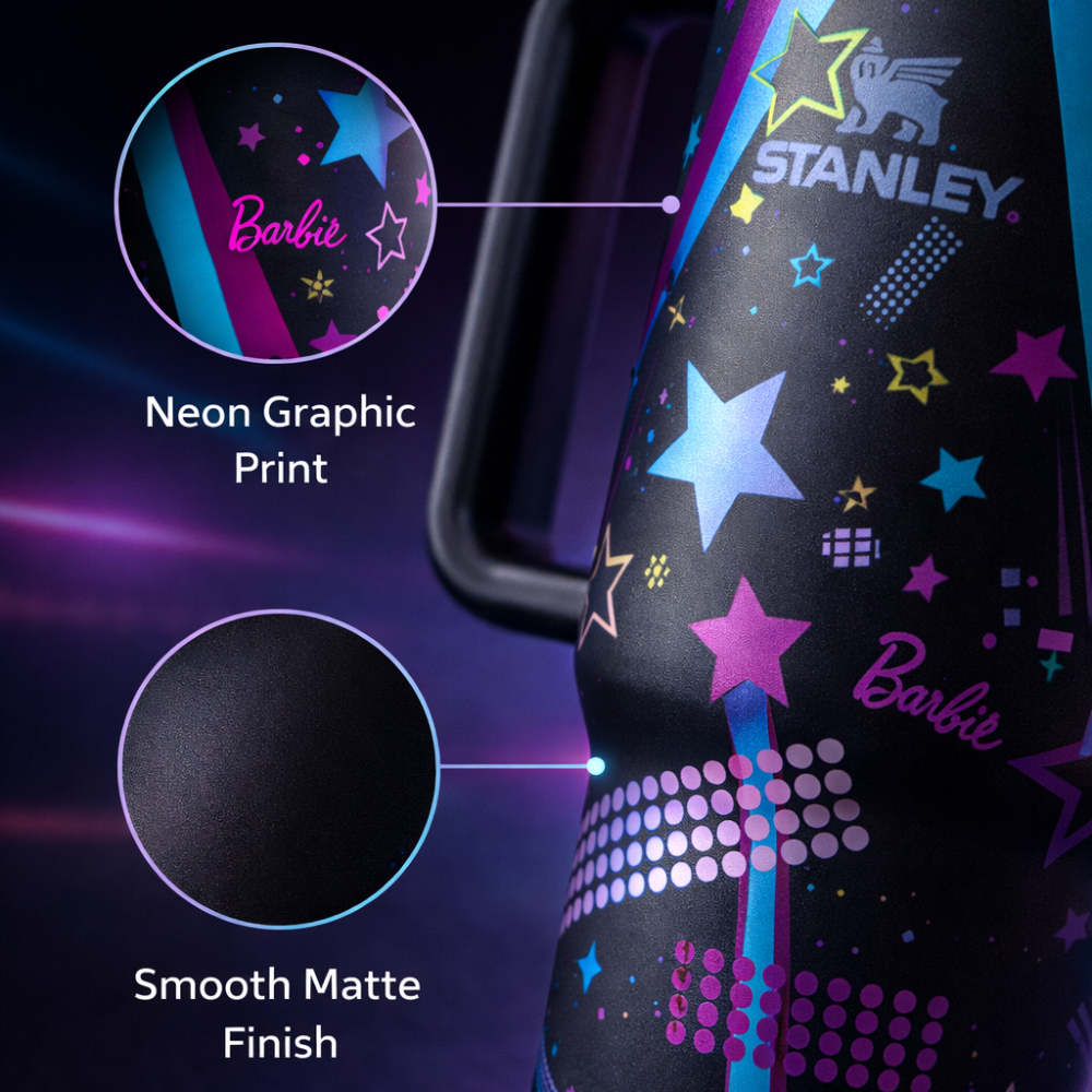 Stanley Barbie Black Quencher H2.0 Tumbler  1.18L