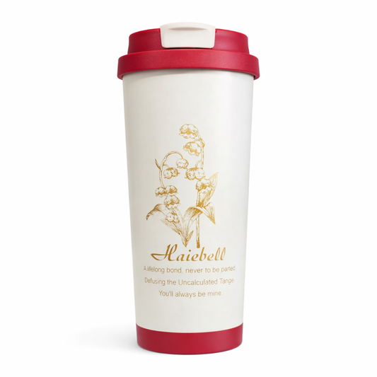 LINGLAN Insulated Coffee Cup 500ml – Double-Wall Stainless Steel Travel Mug with Flip Lid