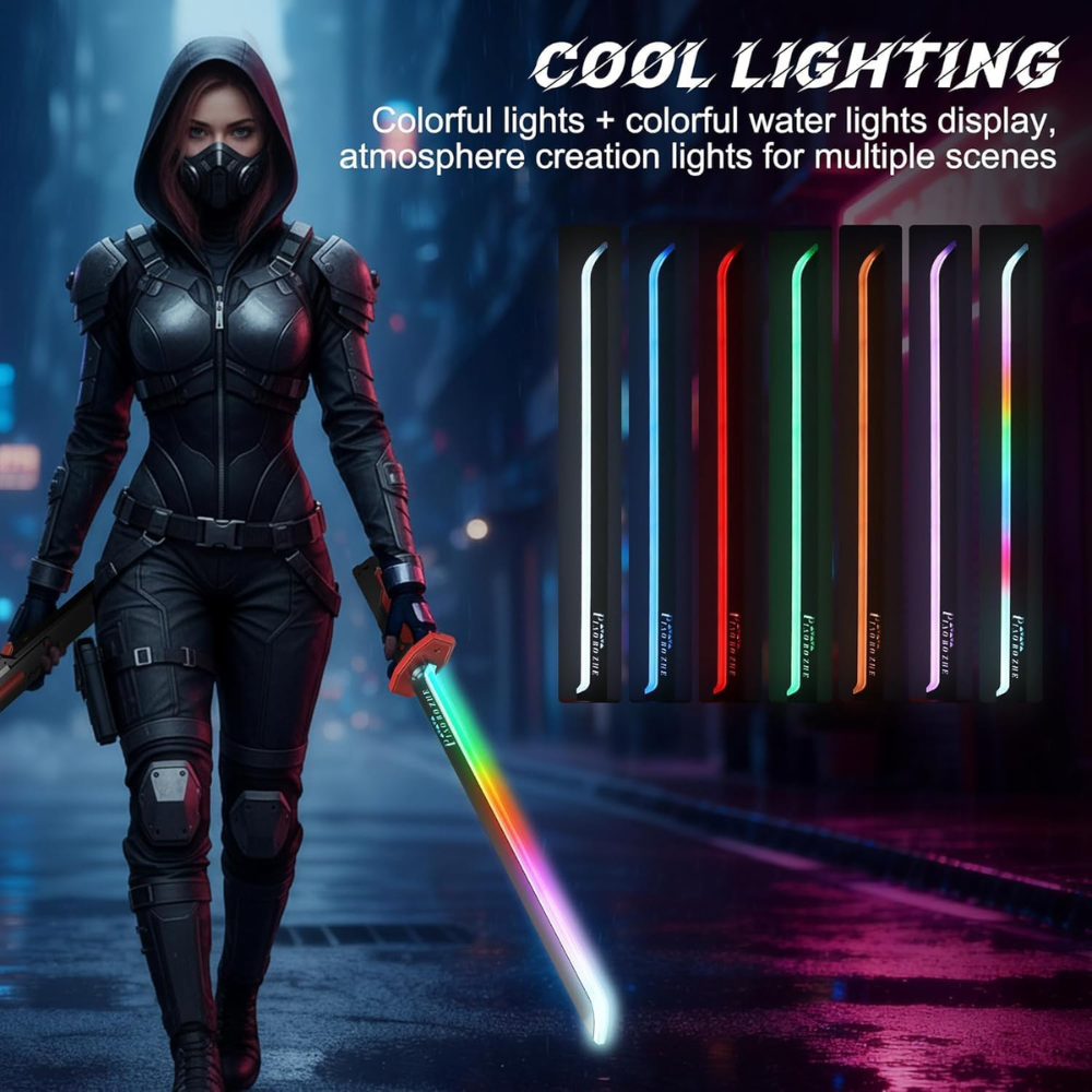 Rechargeable Electric Arc Lighter Sword – Plasma Flameless USB Lighter with LED RGB Light, Windproof Ignition Tool for Outdoor, Camping & Home Use