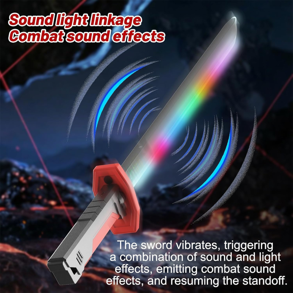 Rechargeable Electric Arc Lighter Sword – Plasma Flameless USB Lighter with LED RGB Light, Windproof Ignition Tool for Outdoor, Camping & Home Use