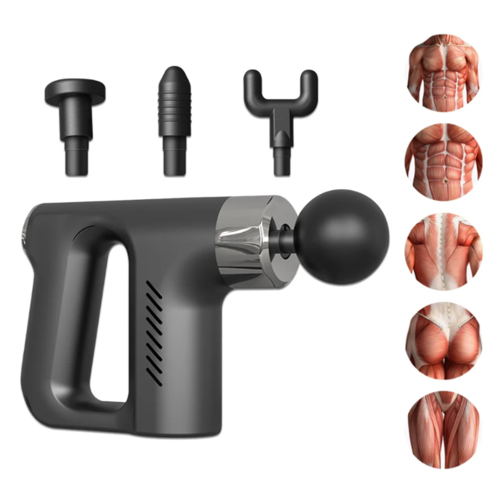 JORSOR Powerful Deep Tissue Massage Gun for Muscle Recovery – Portable Handheld Body Massager with 4 Heads, Quiet Motor, Multi-Speed Percussion Therapy for Pain Relief, Gym, Home & Office
