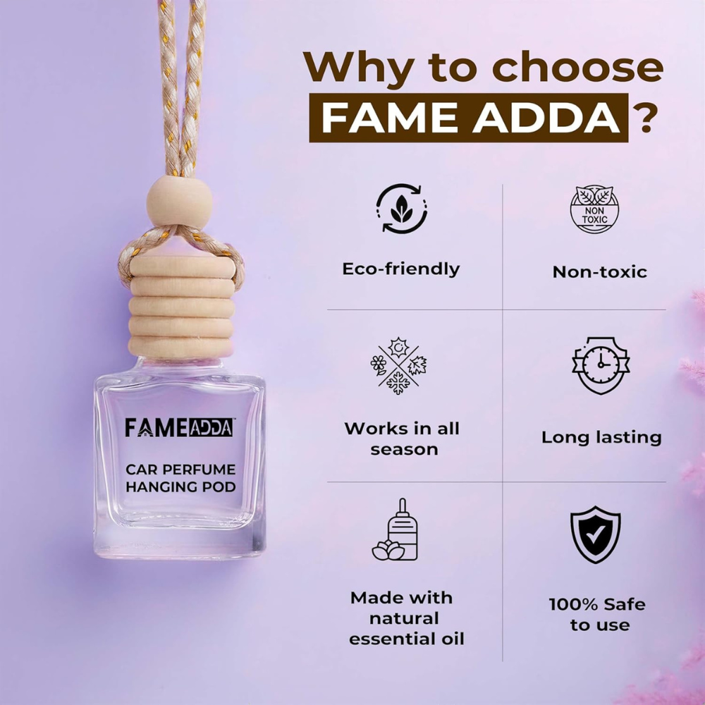 FAMEADDA Hanging Car Freshener 10ml (Pack of 1) – Long Lasting Car Perfume | MIX Flavour