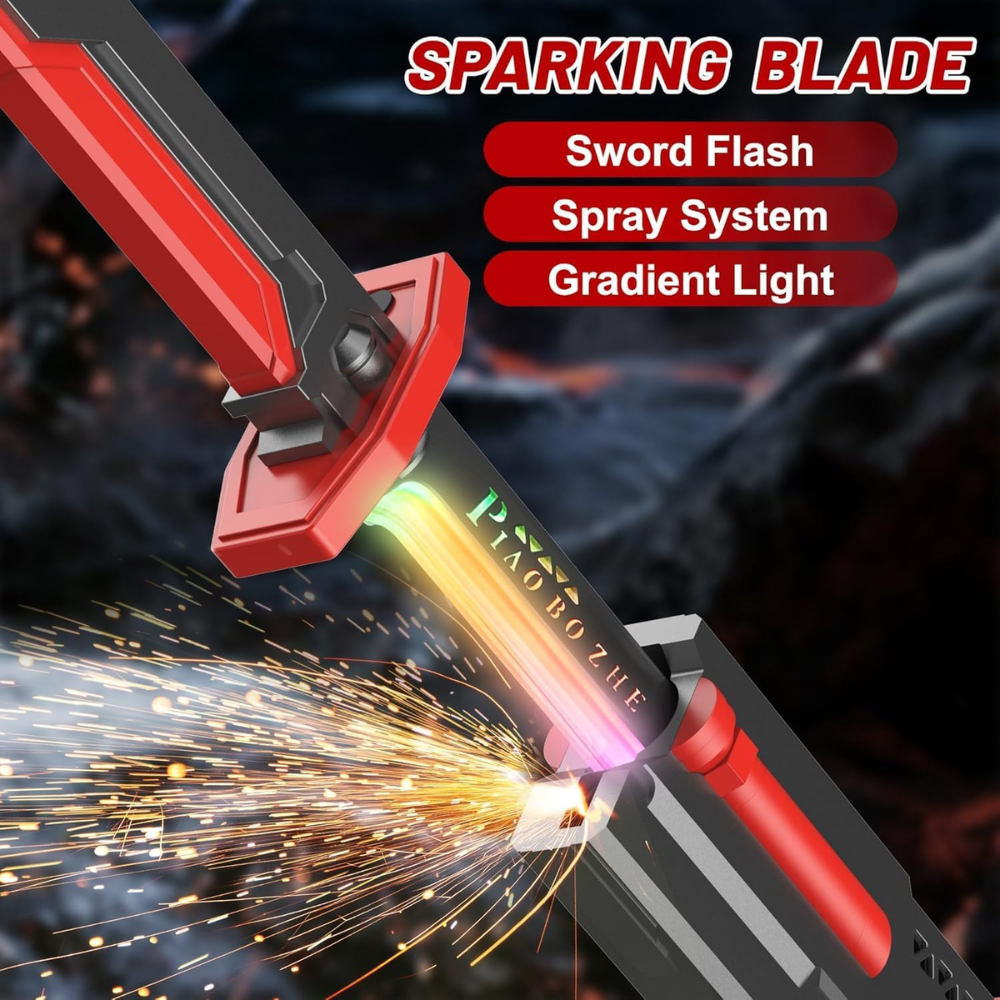 Rechargeable Electric Arc Lighter Sword – Plasma Flameless USB Lighter with LED RGB Light, Windproof Ignition Tool for Outdoor, Camping & Home Use