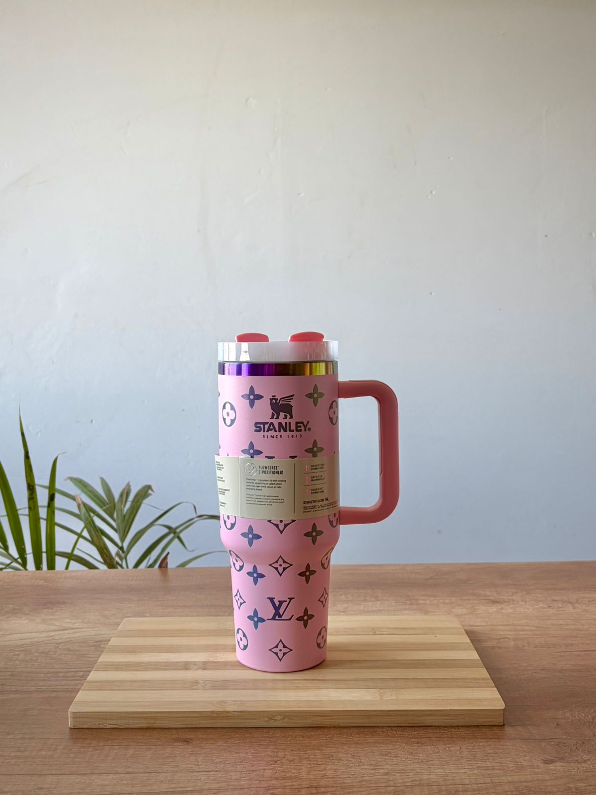 LV Pink Holographic Insulated Stanley Tumbler  1.18L