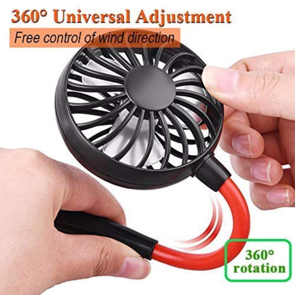Wearable Sport Neck Fan | USB Rechargeable Hands-Free Portable Cooling Fan for Travel, Gym, Office & Outdoor