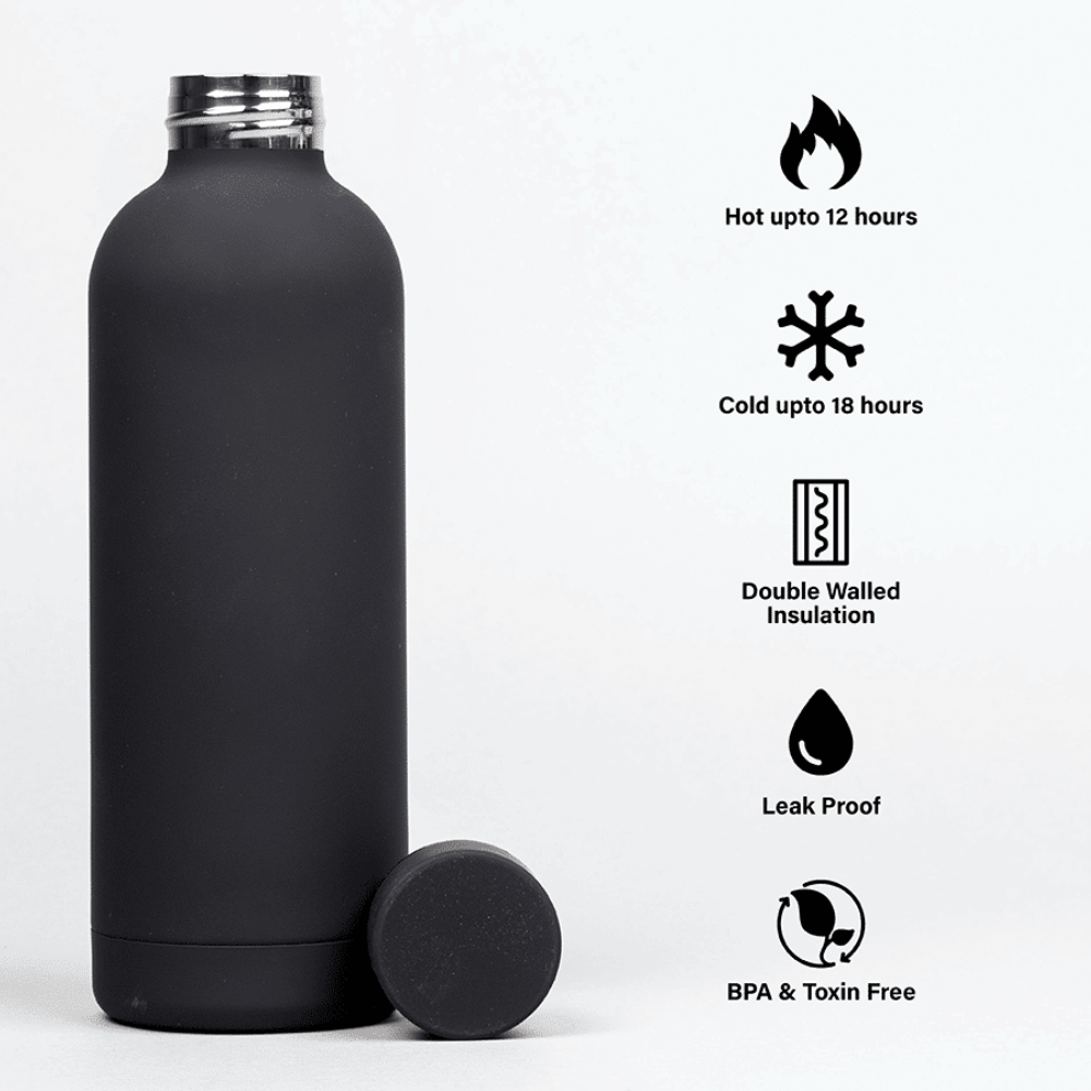 500ml Stainless Steel Water Bottle | Leakproof Reusable Metal Bottle for Gym, Office, School & Travel