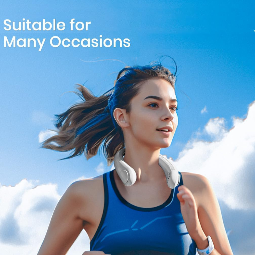 Rechargeable Bladeless Neck Fan | Portable Hands-Free Personal Cooling Fan with USB Charging for Travel, Office & Outdoor
