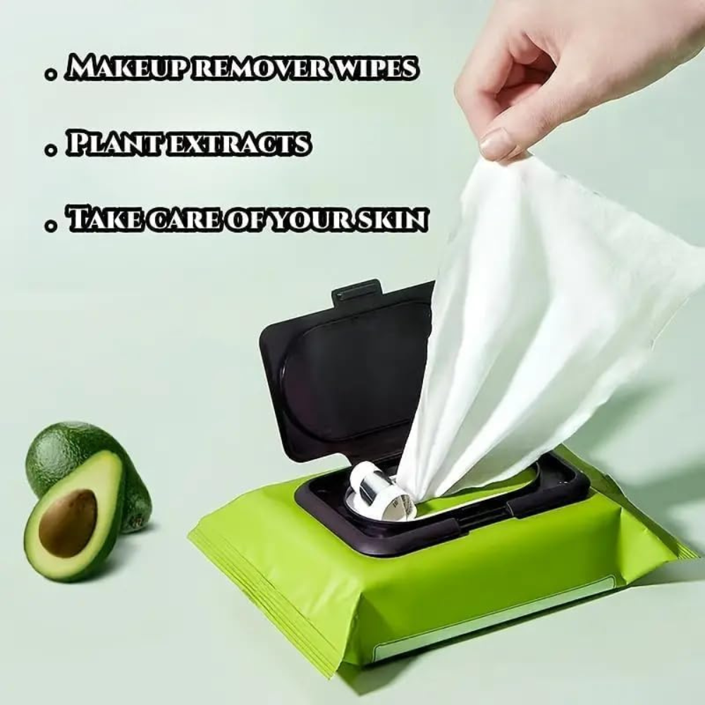 2-in-1 Facial Care Combo | 4D Electric Face Massager + 60 PCS Avocado Makeup Remover Wipes | Skin Tightening, Deep Cleansing & Glow Boosting Kit