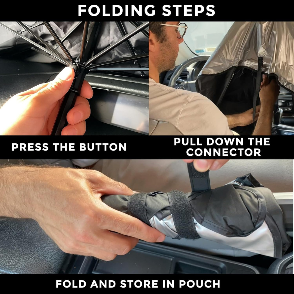 Car Windshield Sunshade Umbrella | Foldable Car Sun Protection Cover for UV Heat Blocking & Interior Protection