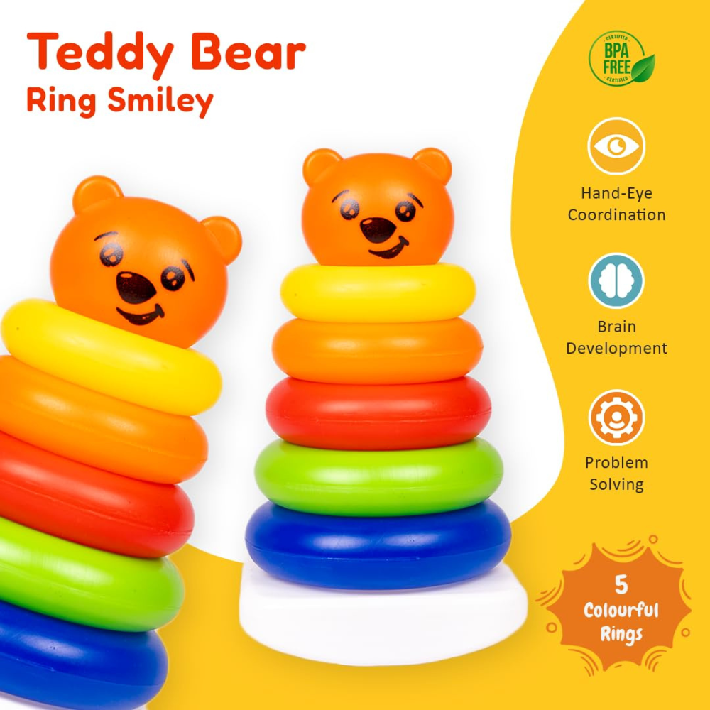 Happy Birthday Gift Set 6 in 1 for Babies – Montessori Educational Toy Combo with Xylophone, Stacking Rings, Shape Sorter, Rattle and Activity Toys for 0–36 Months