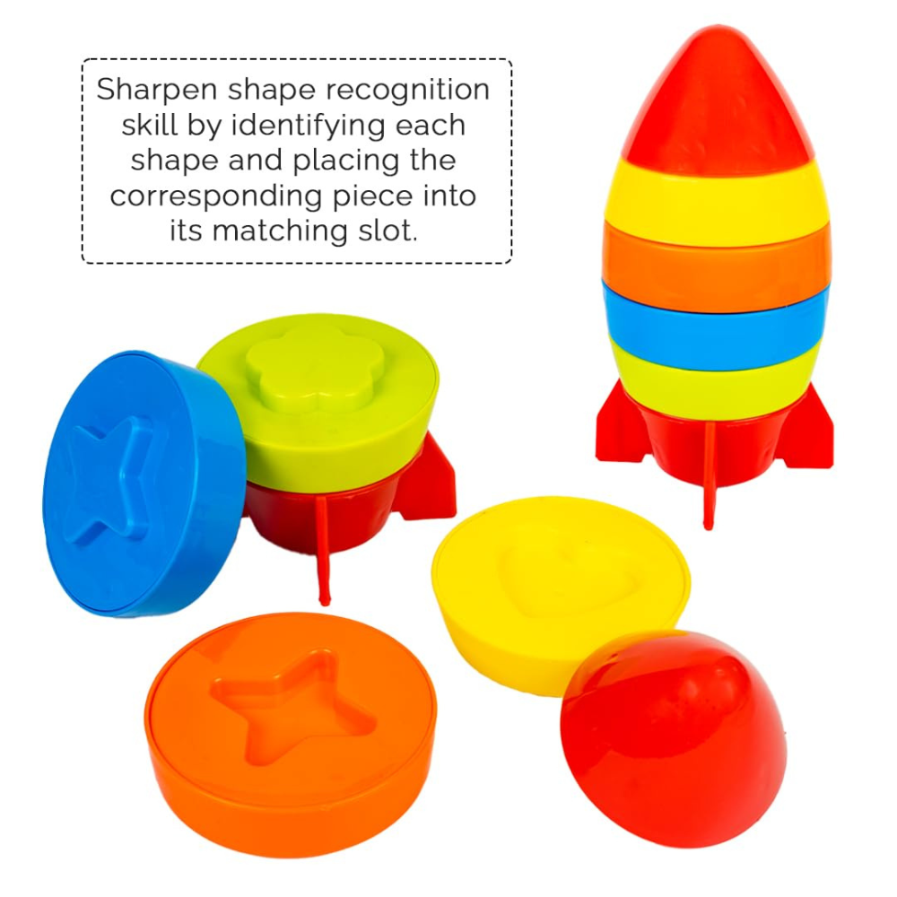 My First Play Set 5 in 1 for Babies – Montessori Educational Toy Combo with Shape Sorter, Stacking Rings, Pull Along Toy and Activity Toys for Toddlers