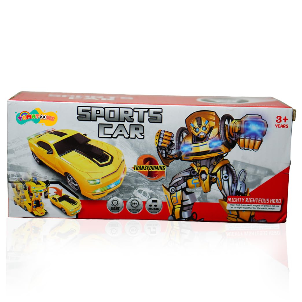 Transforming Robot Car Toy | 2 in 1 Car to Robot Convertible Toy for Kids | Automatic Transform Car Toy