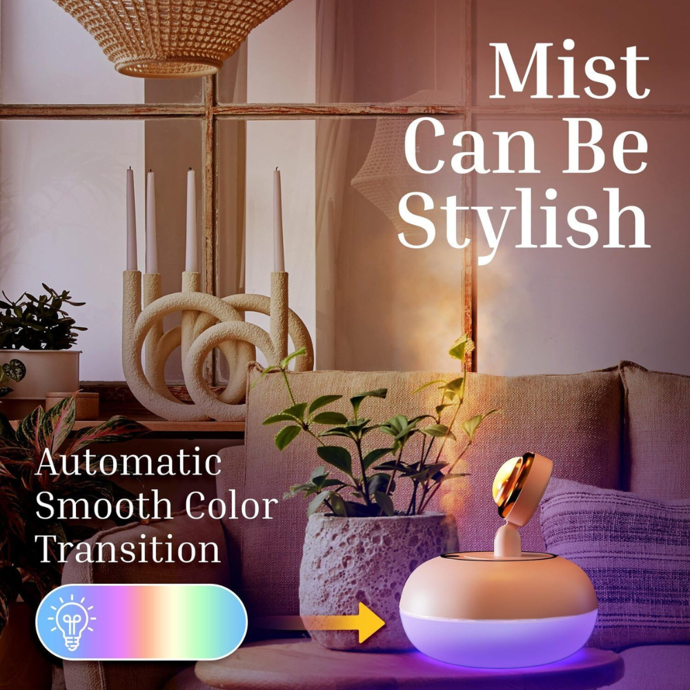 Sunset Effect Lamp with Humidifier & LED Light