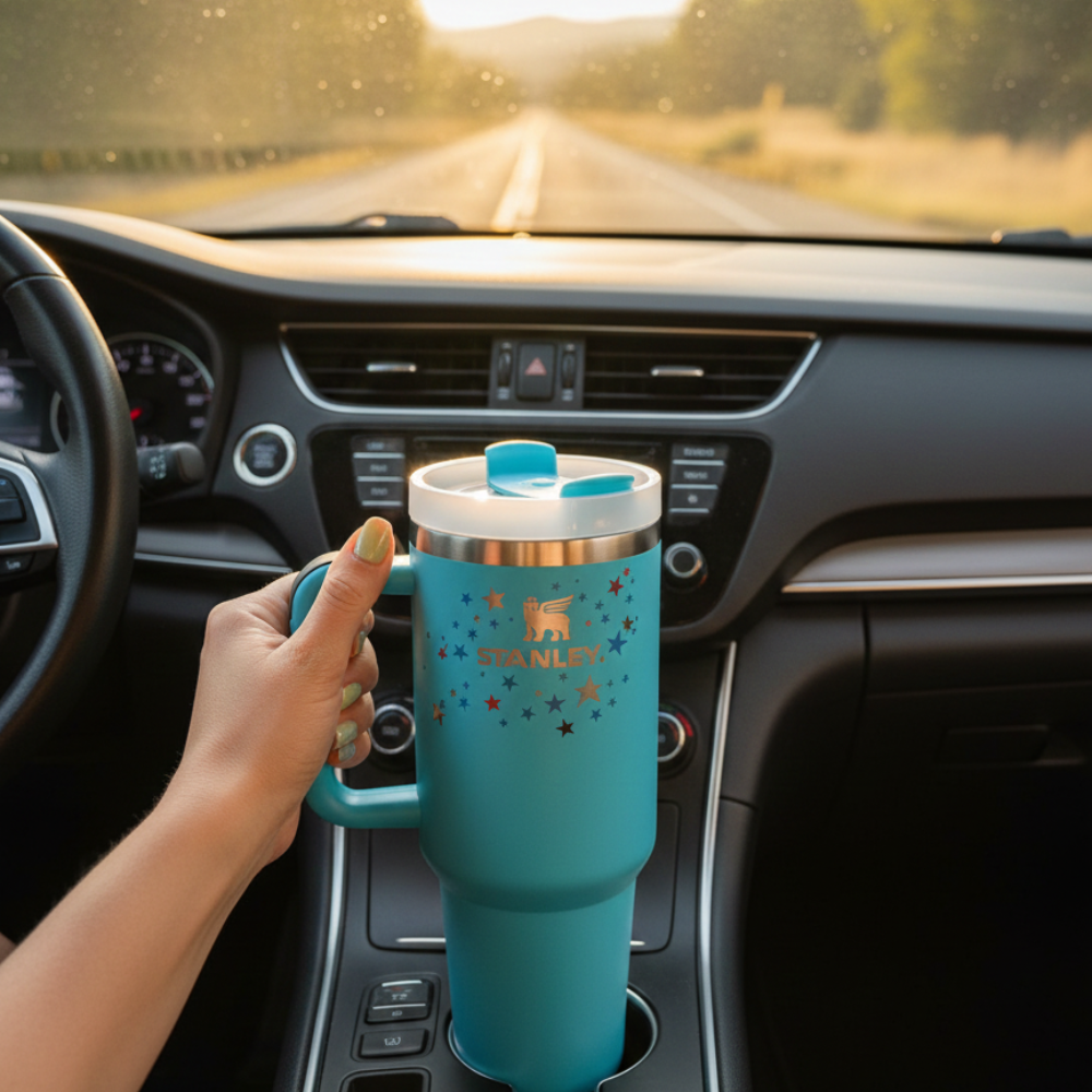 Star Printed Stanley-Style Stanley Tumbler  1.18L (BLUE)