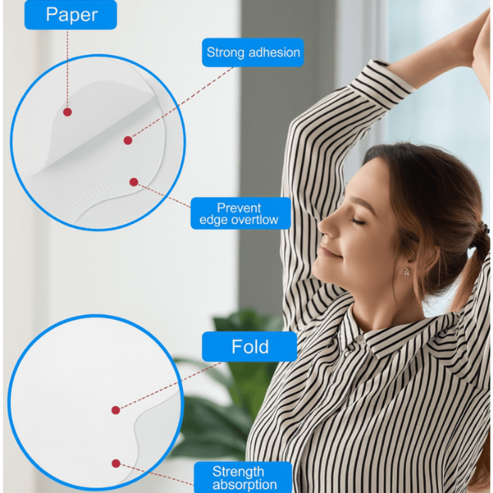 Underarm Sweat Pads 10 Pcs | Disposable Anti Sweat Pads for Women & Men | Underarm Sweat Absorbing Pads