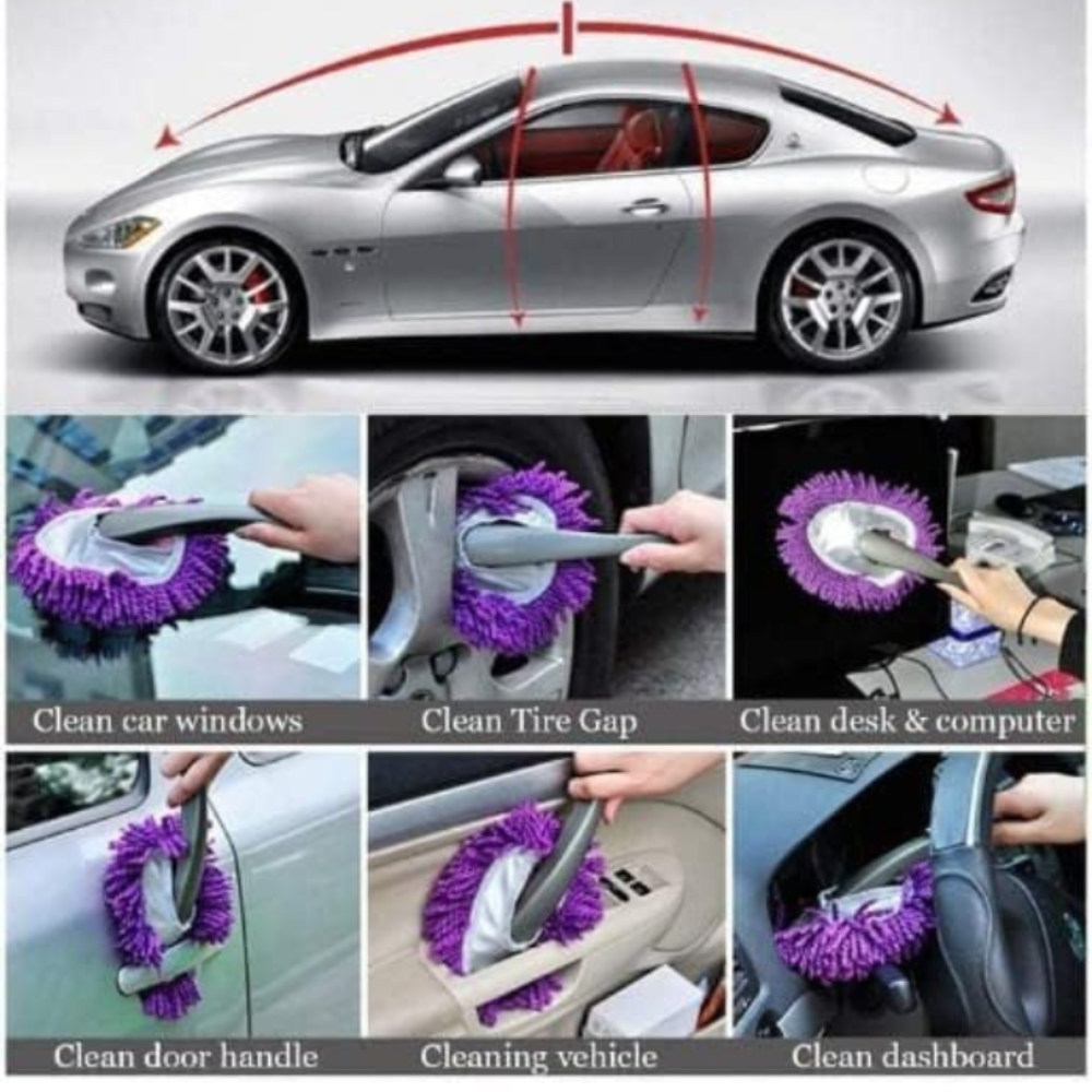 Mini Car Duster Brush | Microfiber Car Cleaning Duster for Interior, Dashboard & Exterior Dust Removal