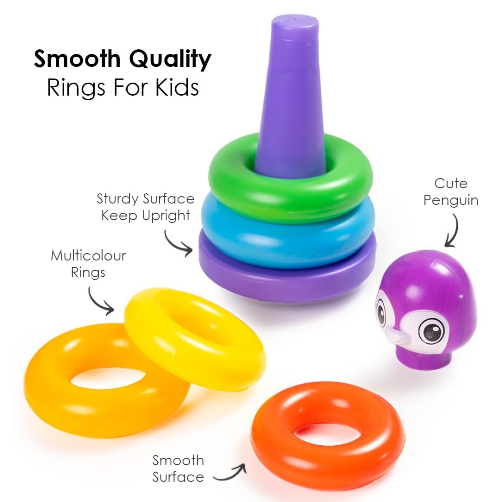 Tiny Tots 5 in 1 Gift Set for Babies – Montessori Learning Toy Combo with Ball Drop Tower, Shape Sorter, Stacking Rings and Activity Toys for Toddlers
