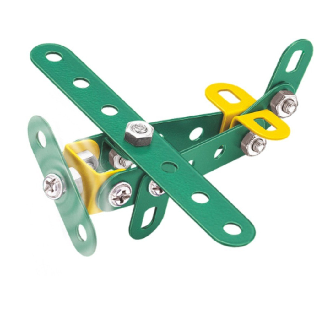 Mec-O-Tec Military 2 Metal Construction Set – STEM Building Kit with 130 Pieces, 10 Models DIY Engineering Toy for Kids